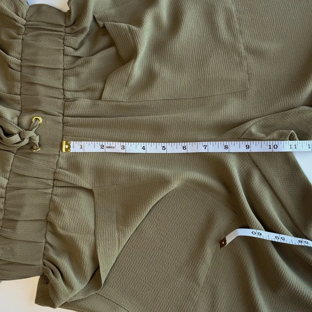 MICHAEL KORS Off Shoulder Jumpsuit XS Olive  Green Jogger Athflow‎ Casual